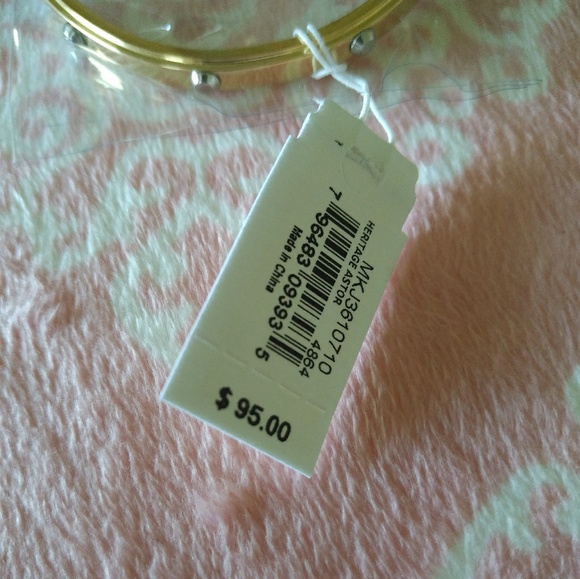 Michael Kors Thin Gold Cuff w/ Gunmetal Studs NWT - Picture 4 of 7